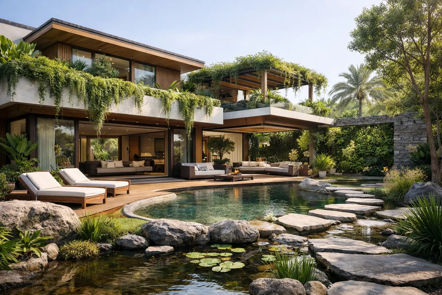 Arquitectura biofílica en residencias de lujo