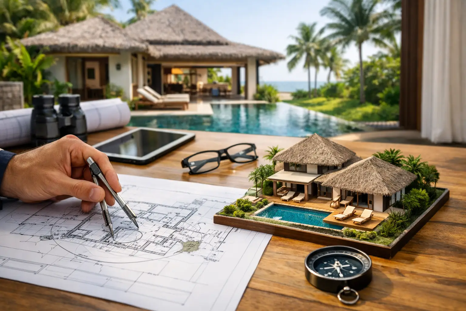 Cómo orientar una villa tropical con precisión
